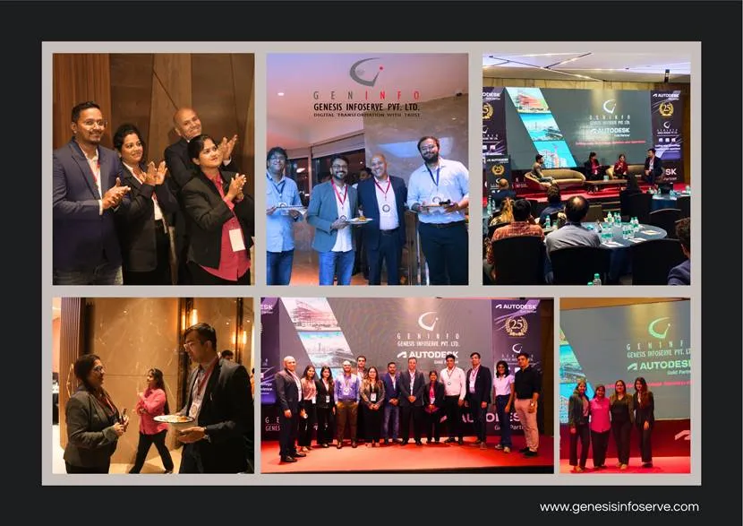 Genesis Infoserve team meeting visitors at an event