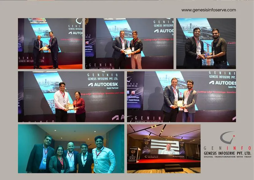 Genesis Infoserve team group photo at an event